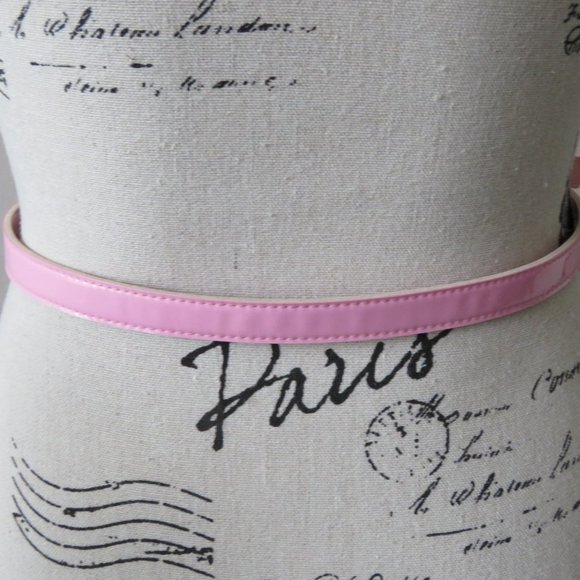 Vintage 1980s Pink Patent Leather Cowboy Belt - Picture 3 of 8